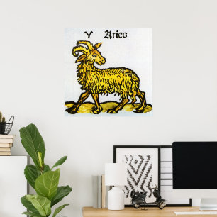 Vintage Anzeichen des Diakoms, Aries the Ram Poster
