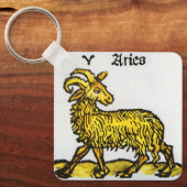 Vintage Anzeichen des Diakoms, Aries the Ram Schlüsselanhänger (Vorderseite)