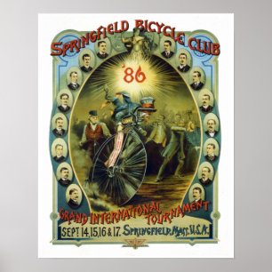 Vintage-Anzeige des Springfield Bicycle Club Poster