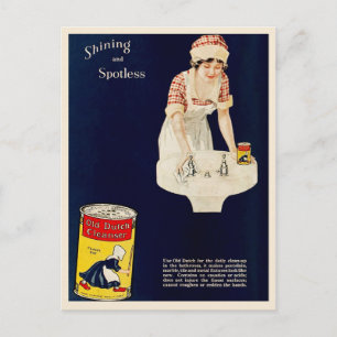 Vintage Anzeige für Old Dutch Cleanser Postkarte