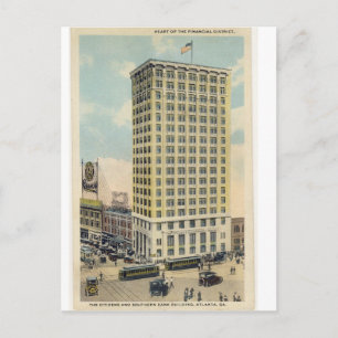Vintage Anzeige, für südliches Bank-Gebäude Postkarte