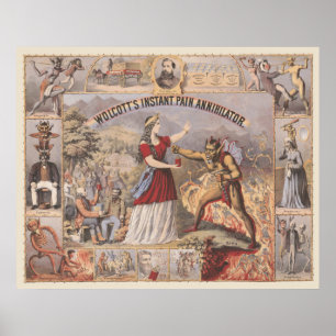 Vintage-Anzeige für Wolcotts sofortigen Schmerzver Poster
