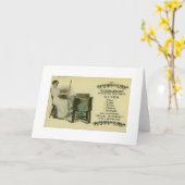 Vintage Anzeige - glückliche Tageswaschmaschine, Karte (Gelbe Blume)