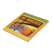 Vintage Anzeige San Francisco orange Fliese (Seite)