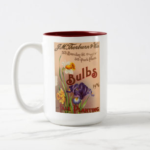 Vintage-Anzeige von Harrison & Sons Nurseries Herb Zweifarbige Tasse