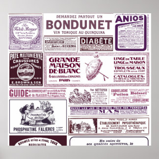 Vintage Anzeigen in der französischen Zeitung 1910 Poster