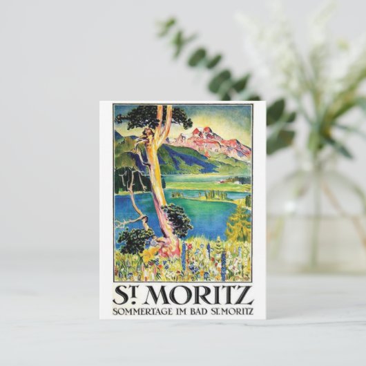 Vintage Anzeigen-Plakat-Postkarte Postkarte (Stehend Vorderseite)