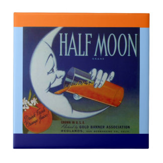 Vintage Anzeigenanzeige halber Mond-orange Fliese
