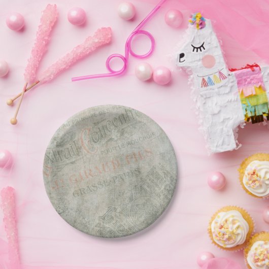 Vintage Anzeigenkollektion für Paris Pappteller (Party)