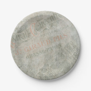 Vintage Anzeigenkollektion für Paris Pappteller