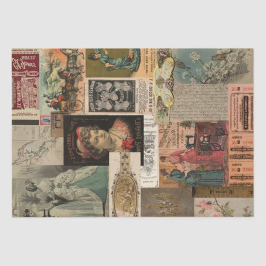 Vintage Anzeigenkollektion ShabbyChic Dekoupage Seidenpapier (Vorderseite)