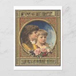 Vintage Anzeigetafel mit Universeller Tinte Postkarte