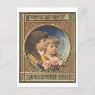 Vintage Anzeigetafel mit Universeller Tinte Postkarte