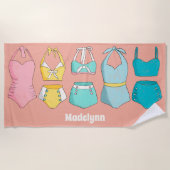 Vintage Anzüge Badehose Personalisiert Strandtuch (Vorderseite)