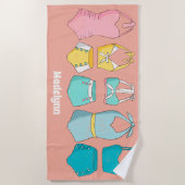 Vintage Anzüge Badehose Personalisiert Strandtuch (Vorderseite)
