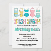 Vintage Anzüge Badewanne Badehose Schwimmbad Party Einladung (Vorderseite)