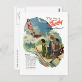 Vintage Anzüge im Badebereich Postkarte (Vorne/Hinten)