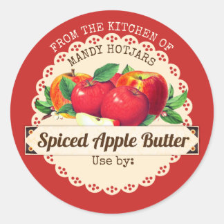 Vintage Äpfel aus der Küche Runder Aufkleber