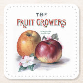 Vintage Äpfel mit Blume Die Obstbauern Rechteckiger Pappuntersetzer (Vorderseite)