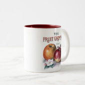 Vintage Äpfel mit Blume Die Obstbauern Zweifarbige Tasse (VorderseiteRechts)