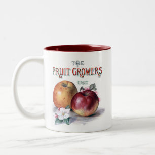 Vintage Äpfel mit Blume Die Obstbauern Zweifarbige Tasse