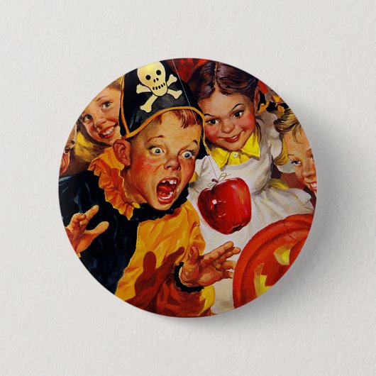 Vintage-Apfel-Tauchen Button (Vorderseite)
