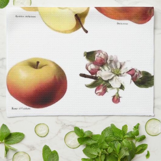 Vintage Äpfel Teetuch Geschirrtuch (Gefaltet)