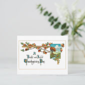 Vintage Äpfel und Erntedank Verse Feiertagspostkarte (Stehend Vorderseite)