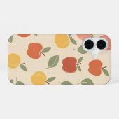 Vintage Apfel- und Pfirsichmuster iPhone 16 Hülle (Rückseite (Horizontal))