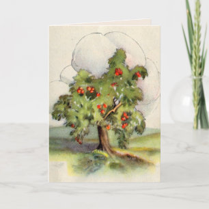 Vintage Apfelbaum Karte