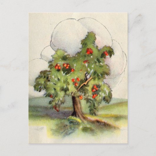 Vintage Apfelbaum Postkarte (Vorderseite)