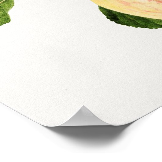 Vintage Apfelfruchtfarbe Poster (Ecke)