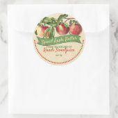 Vintage Äpfelkonfitüre bewahrt Zuhause-Konservenet Runder Aufkleber (Tasche)