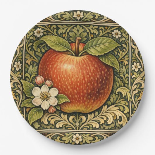 Vintage Apfelmalerei  Pappteller (Vorderseite)