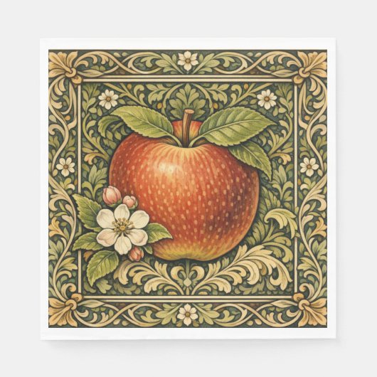 Vintage Apfelmalerei  Serviette (Vorderseite)