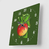 Vintage Apfelwand Quadratische Wanduhr (Winkel)