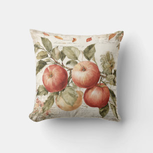 Vintage Apfelzweig Aquarell Kissen