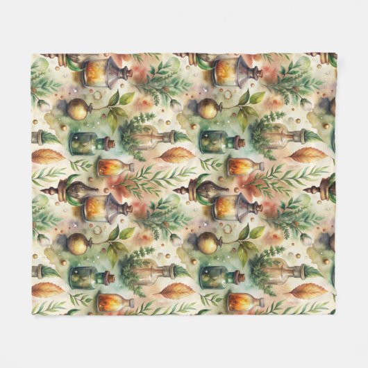 Vintage Apothekarflaschen Muster (1) Fleecedecke (Vorderseite (Horizontal))