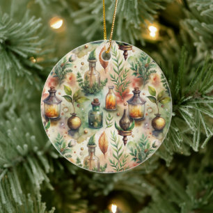 Vintage Apothekarflaschen Muster (1) Keramik Ornament
