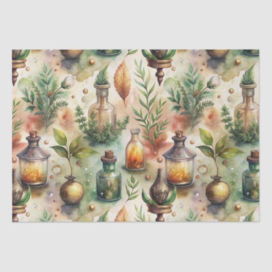 Vintage Apothekarflaschen Muster (1) Seidenpapier (Vorderseite)