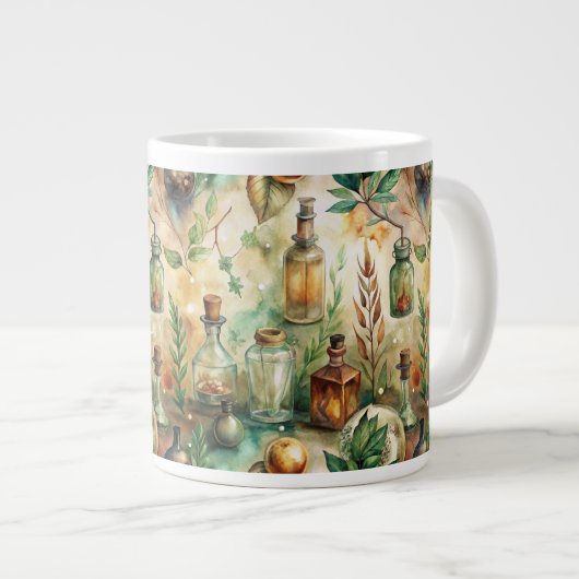 Vintage Apothekarflaschen Muster (2) Jumbo-Tasse (Vorderseite Rechts)