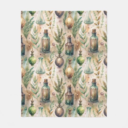 Vintage Apothekarflaschen Muster (3) Fleecedecke (Vorderseite)