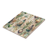 Vintage Apothekarflaschen Muster (3) Fliese (Seite)