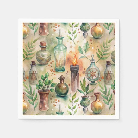 Vintage Apothekarflaschen Muster (5) Serviette (Vorderseite)