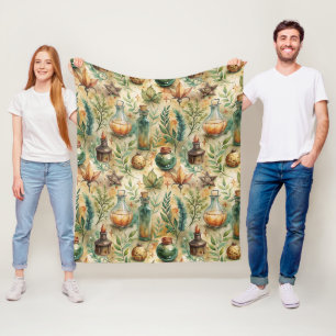 Vintage Apothekarflaschen Muster (6) Fleecedecke