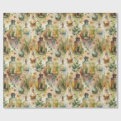 Vintage Apothekarflaschen Muster (6) Geschenkpapier (Flach)