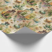 Vintage Apothekarflaschen Muster (6) Geschenkpapier (Ecke)