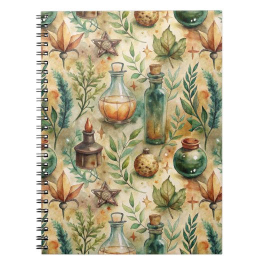 Vintage Apothekarflaschen Muster (6) Notizblock (Vorderseite)