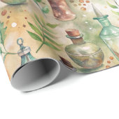 Vintage Apothekarflaschen Muster (8) Geschenkpapier (Rolleneckpunkt)