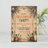 Vintage Apotheke, Tränenflaschen, Halloween Einladung (Stehend Vorderseite)